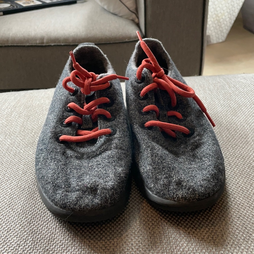 Gray Women's Shoes with Red Laces